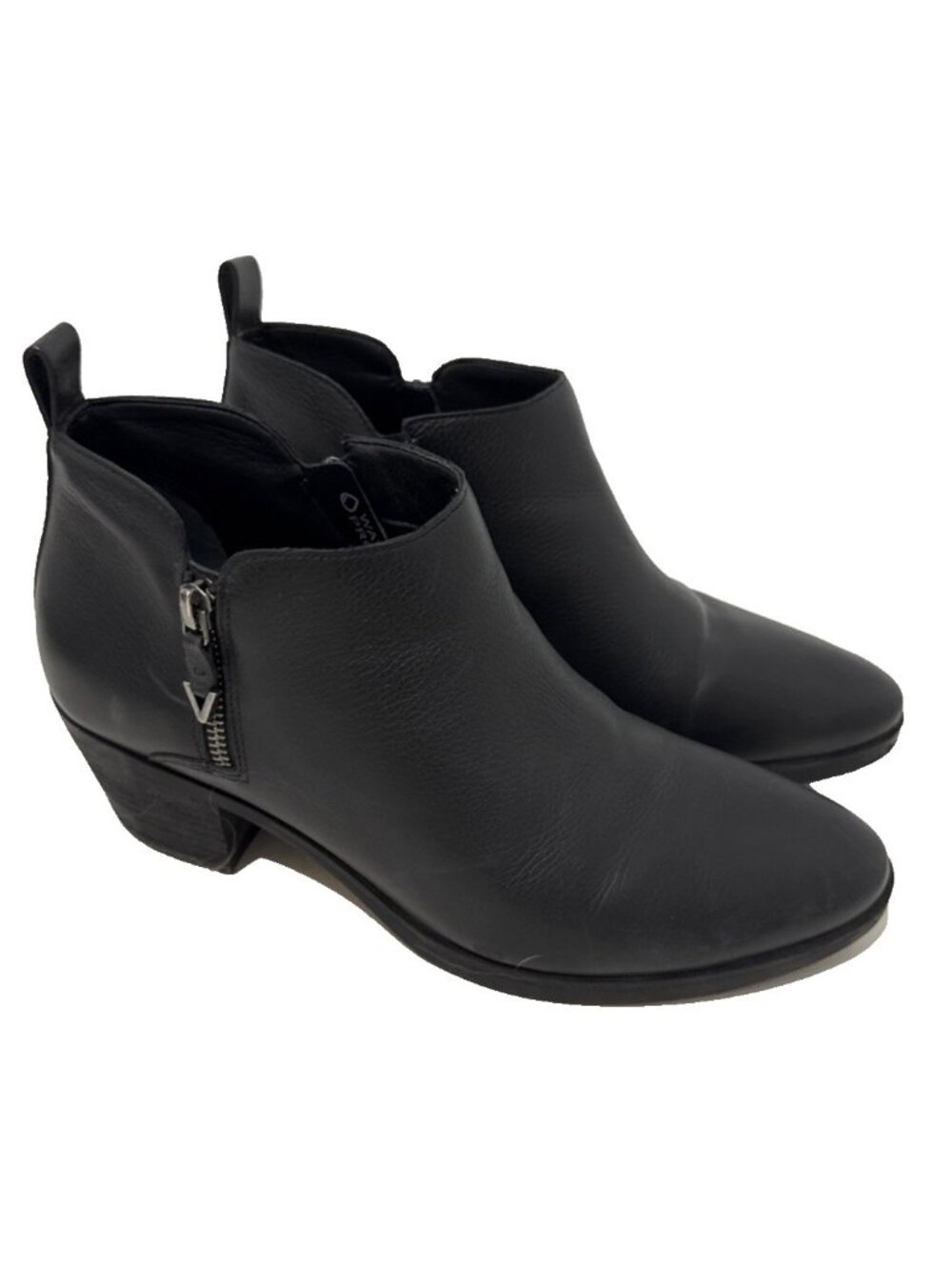 Vionic Cecily Booties Black Leather Waterproof Ankle Zip Up Boots Womens Sz 10